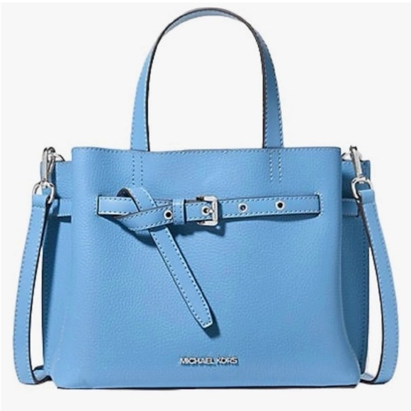 MICHAEL KORS Emilia Small Leather Satchel Crossbody NWT South Pacific Blue - Picture 1 of 10